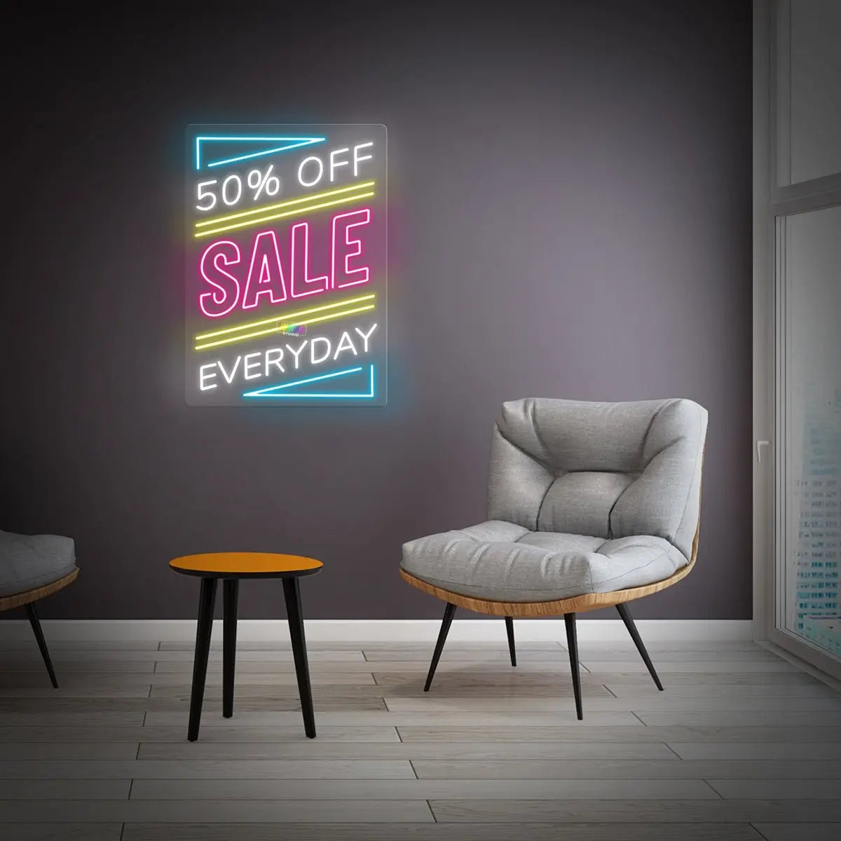 50% Sale neon sign