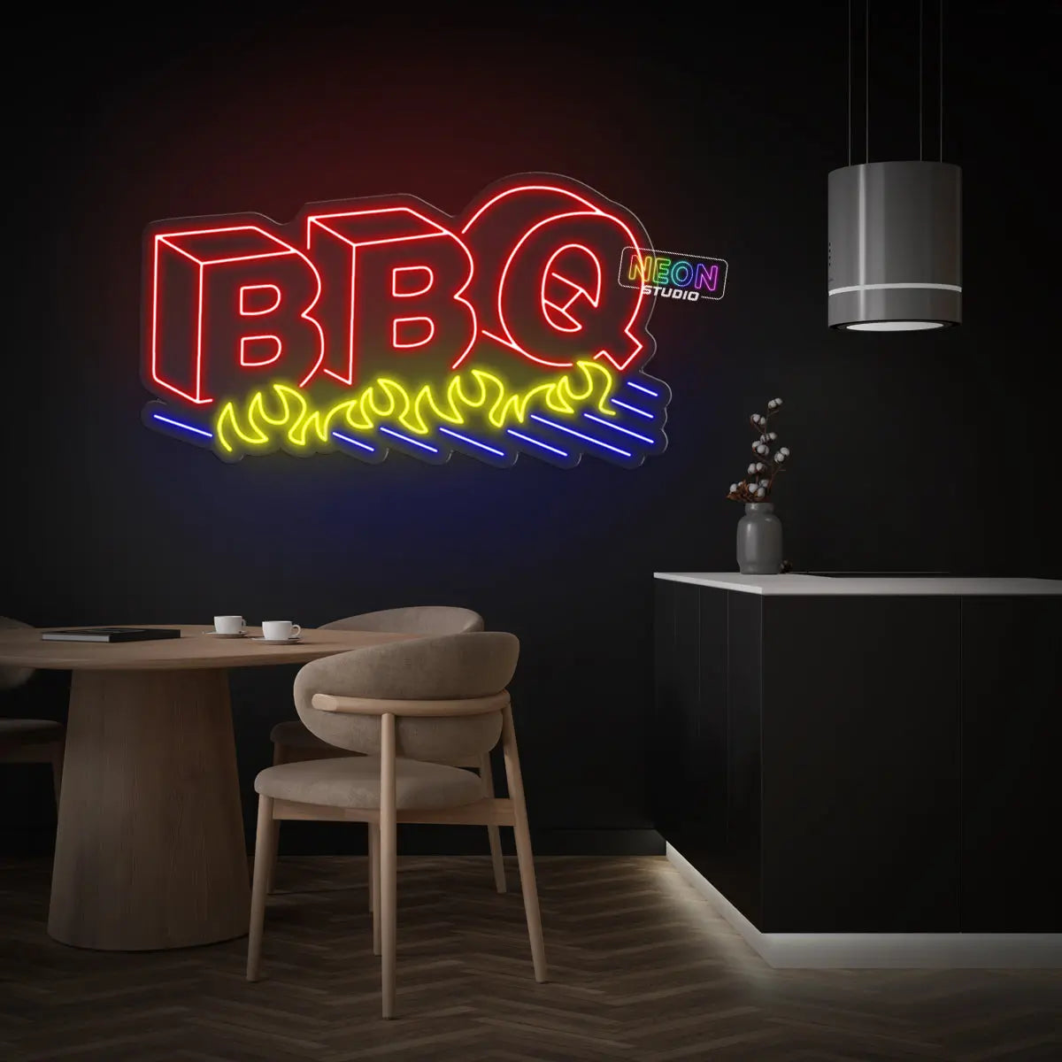 BBQ double neon neon sign