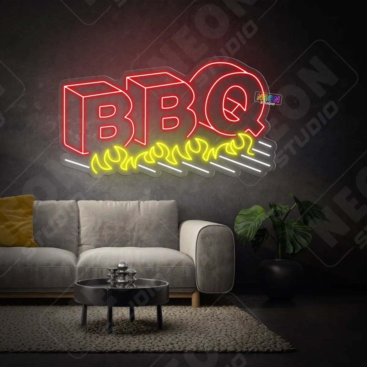 BBQ double neon neon sign