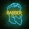 Barber text with shape neon sign