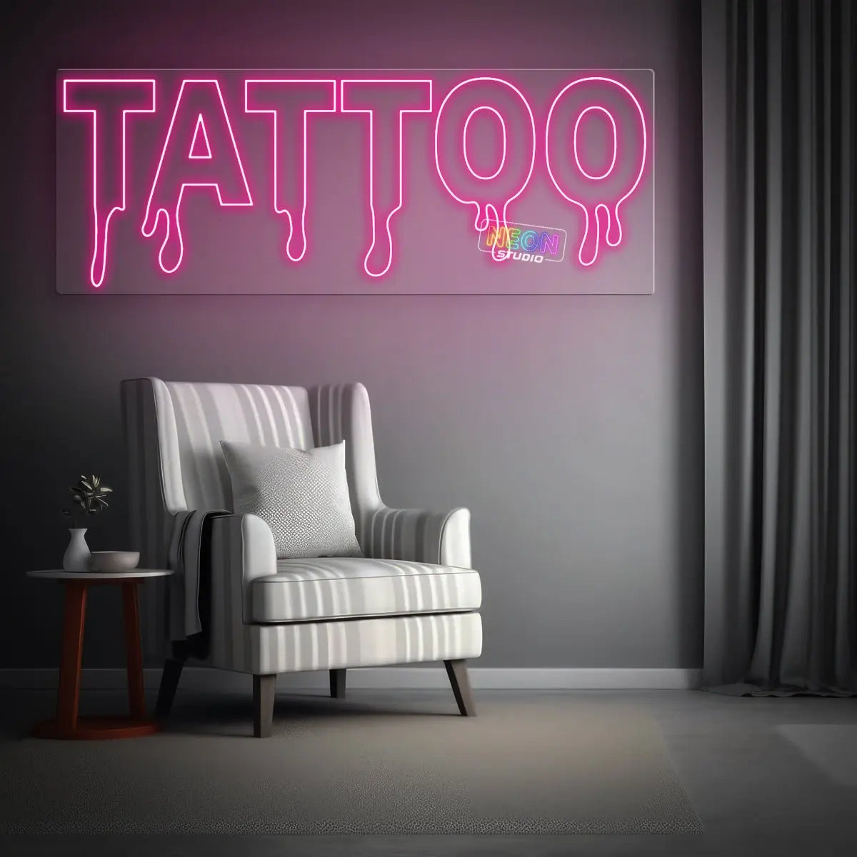 Bloody "Tattoo" Text neon sign