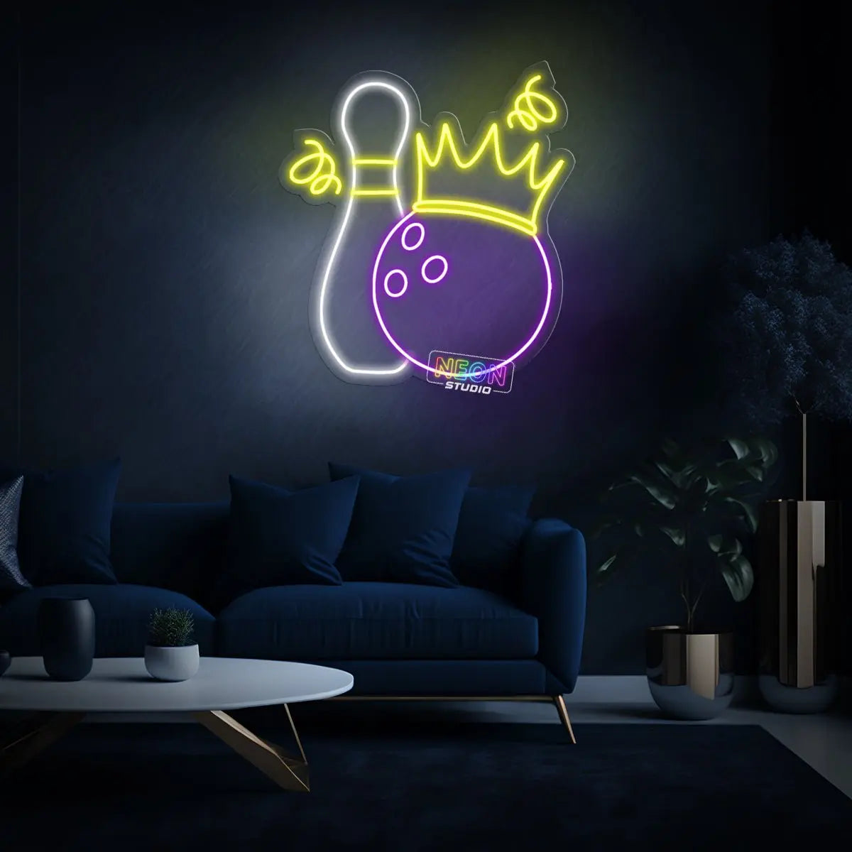 Bowling neon sign