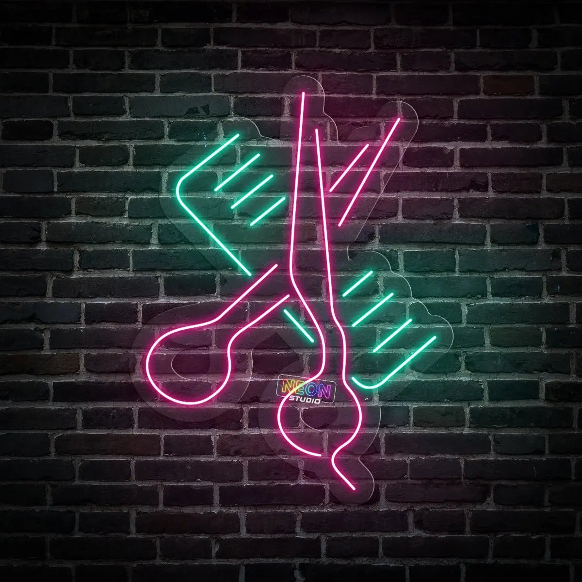 Camb & Scissors neon sign