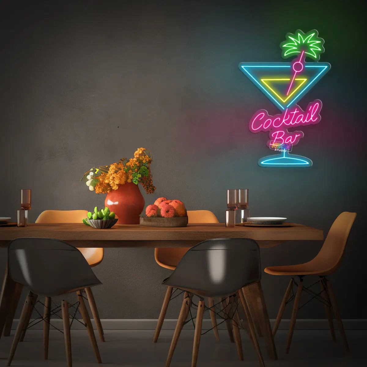 Cocktail Bar with Text neon sign