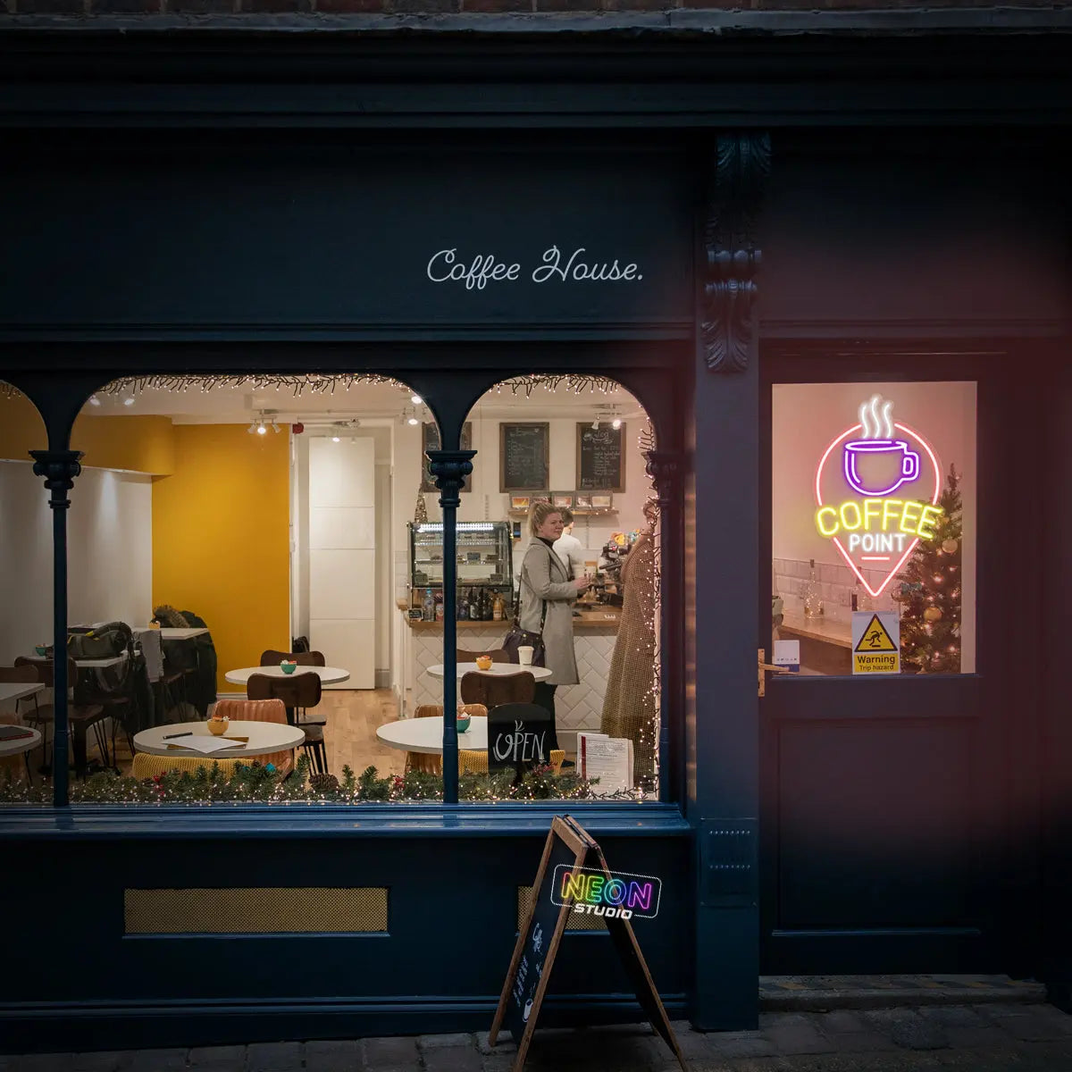 Coffee Point neon sign