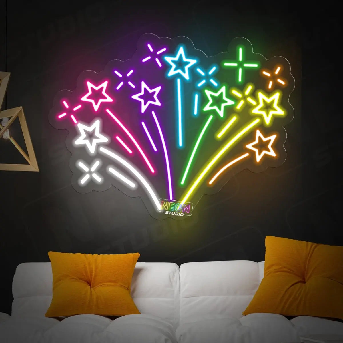 Colorful celebration neon neon sign