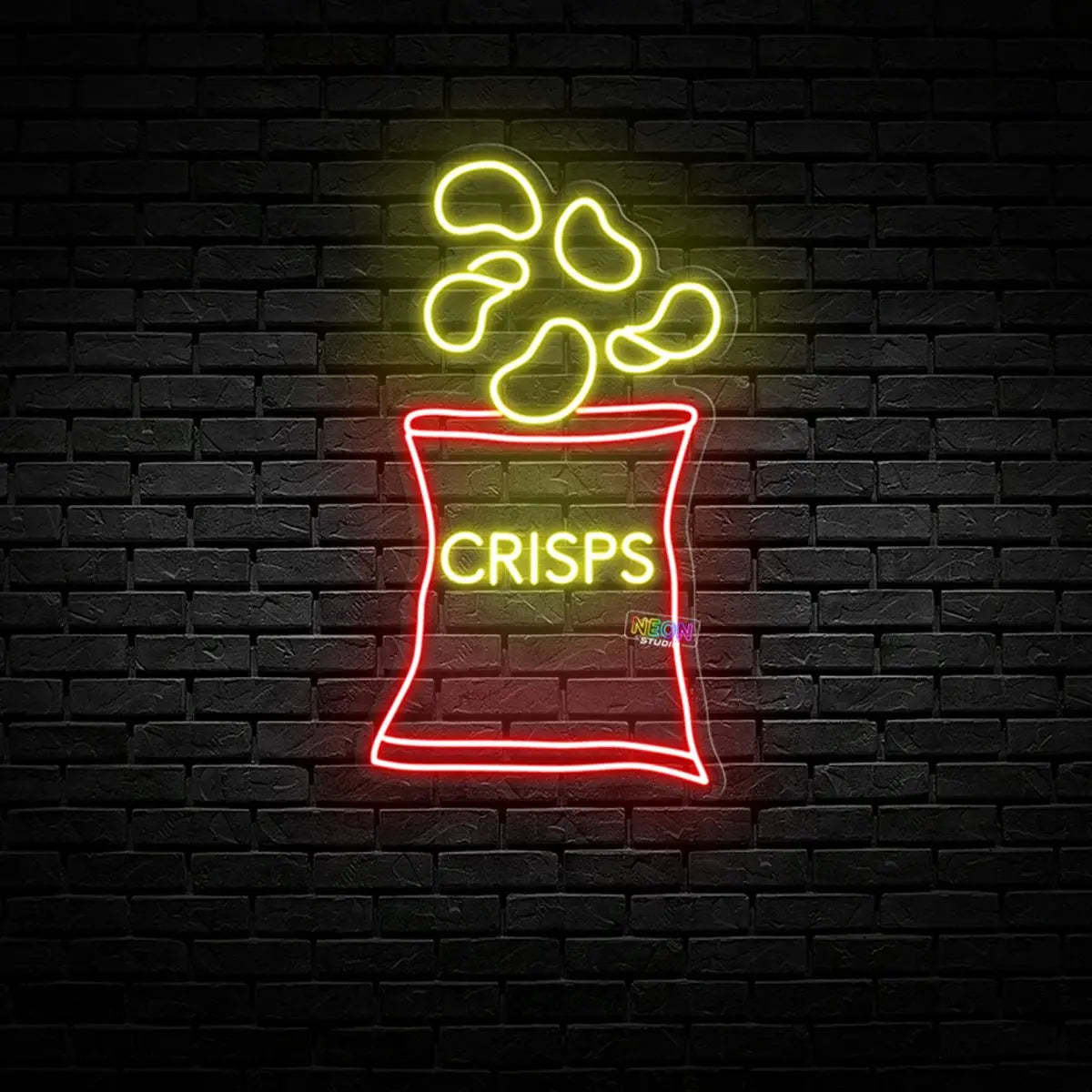 Crisps neon sign