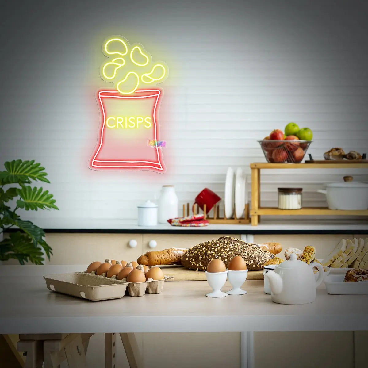 Crisps neon sign