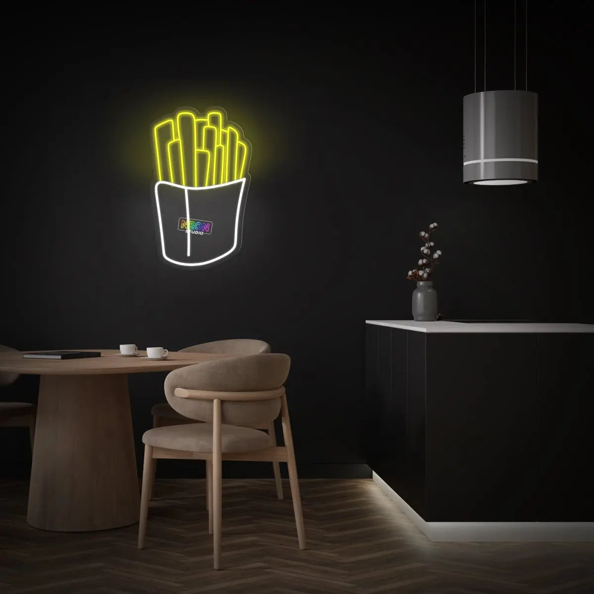 Crispy French Fries neon sign