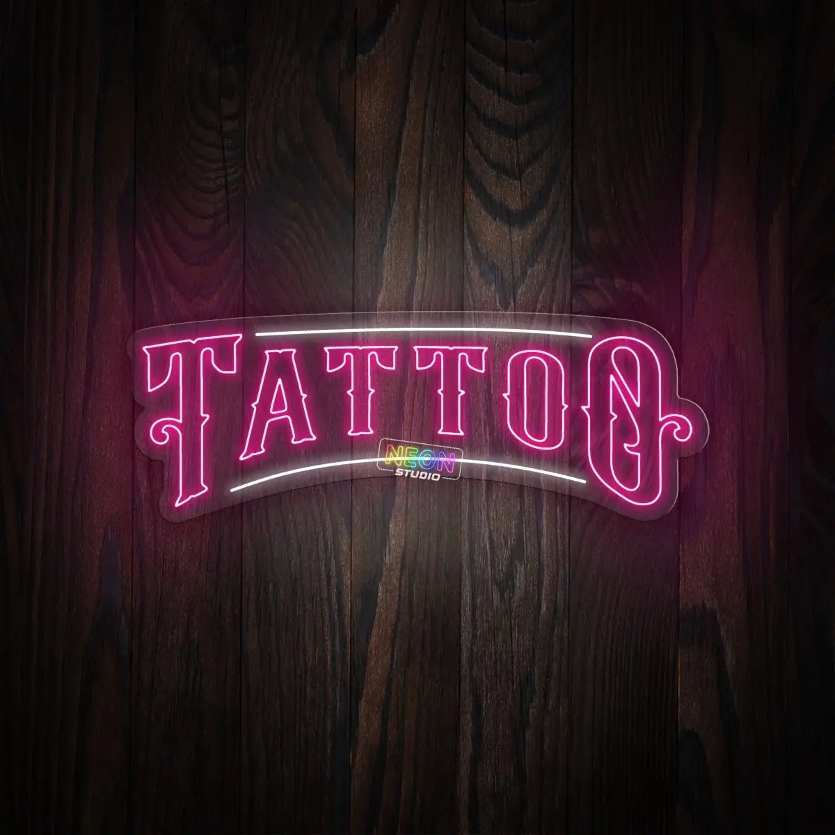 Curved Tattoo Text neon sign