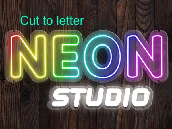 Cut to letter neon sign