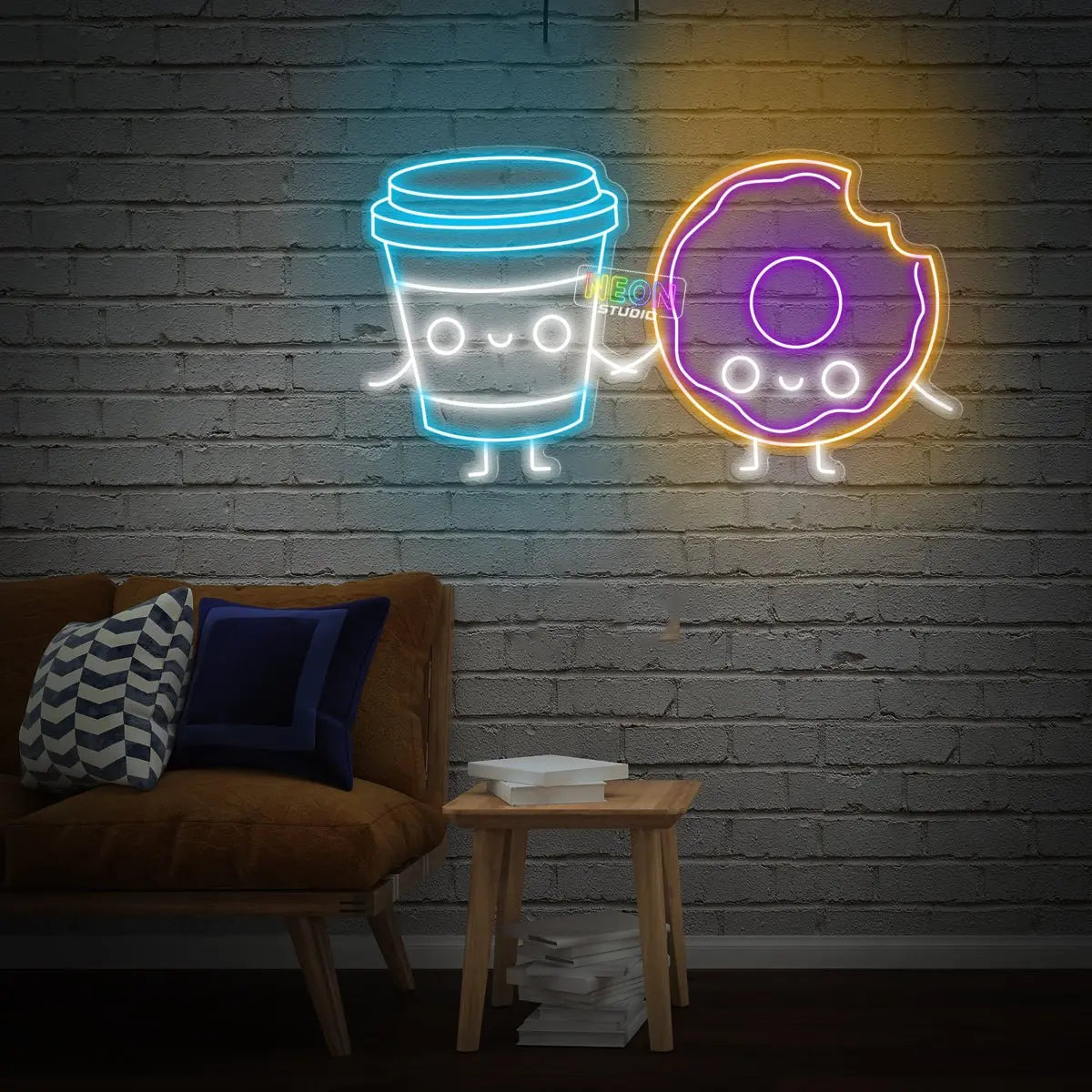 Cute Coffee & Donut neon sign
