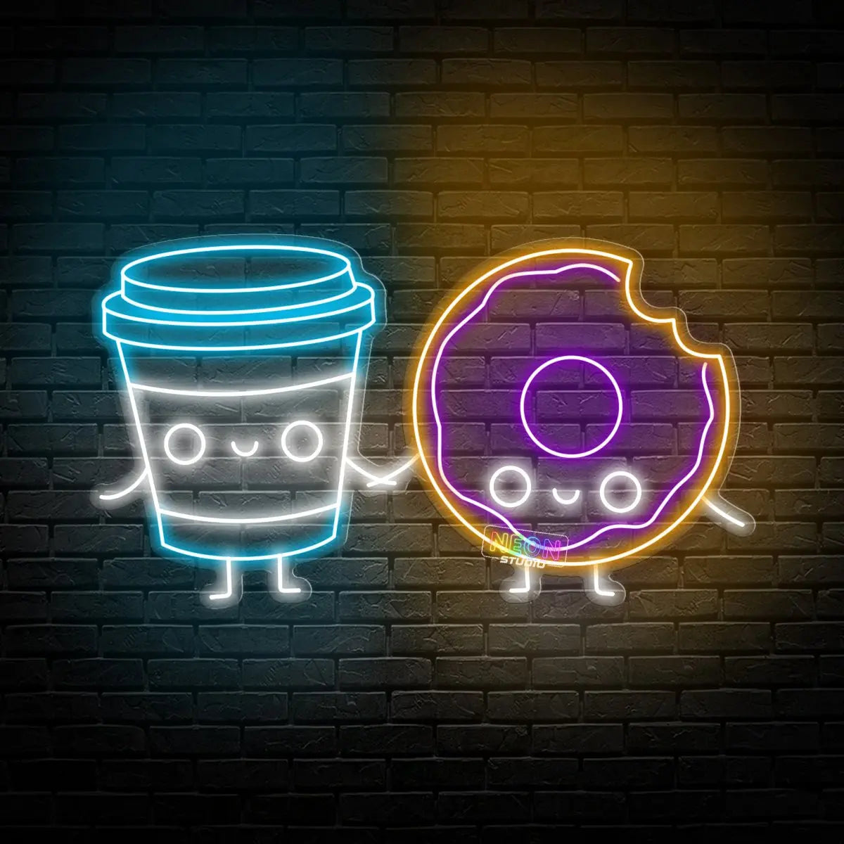 Cute Coffee & Donut neon sign