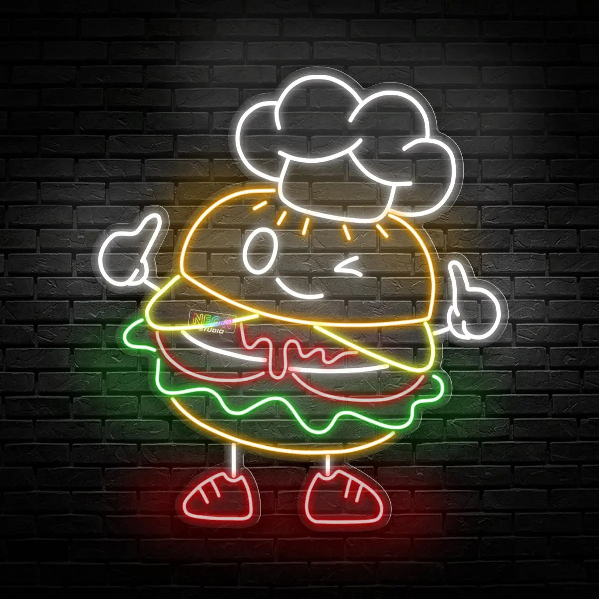 Cute burger neon sign