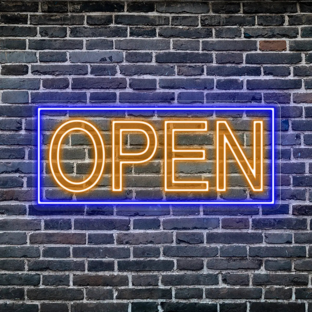 DL Open Sign Rectangle Shape neon sign