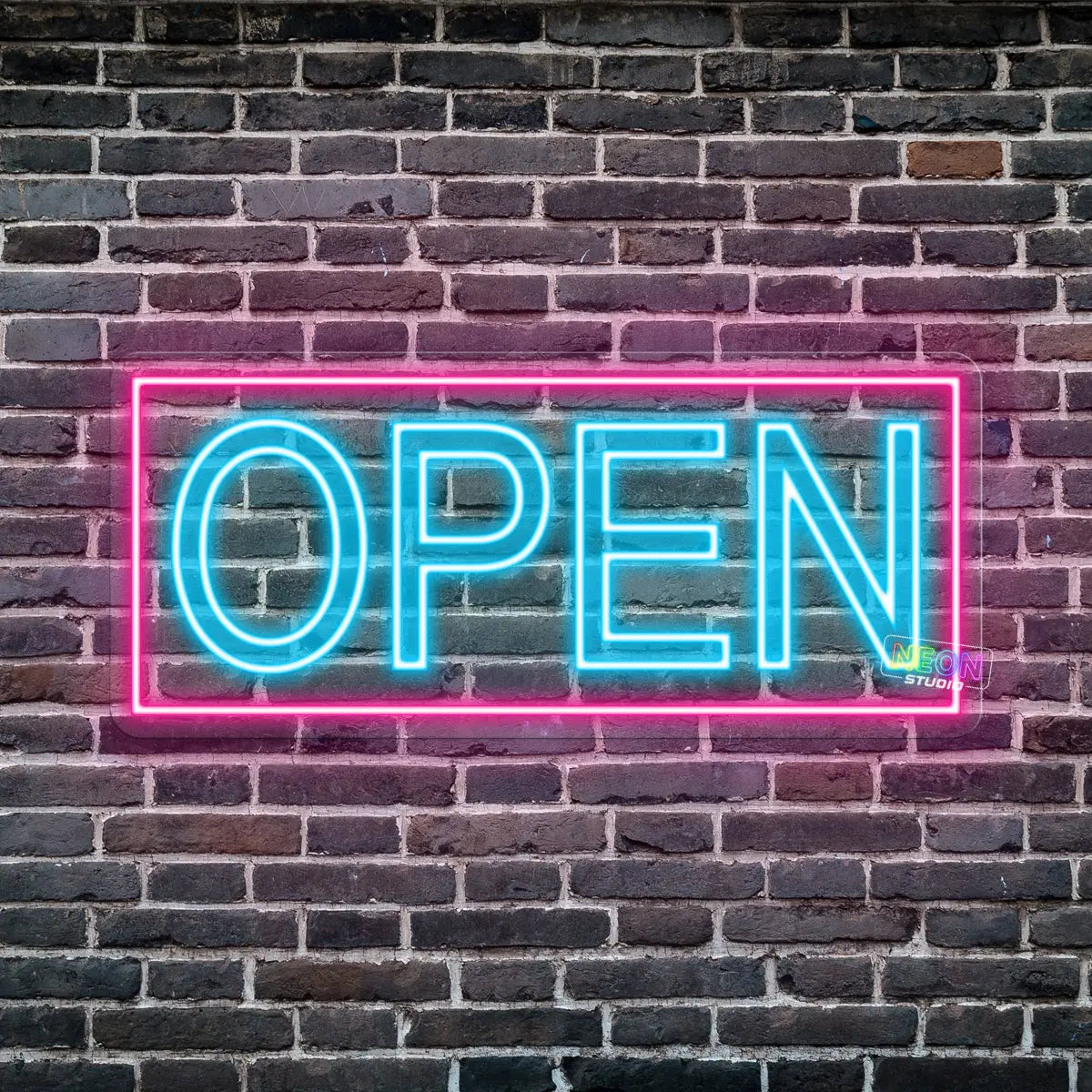 DL Open Sign Rectangle Shape neon sign