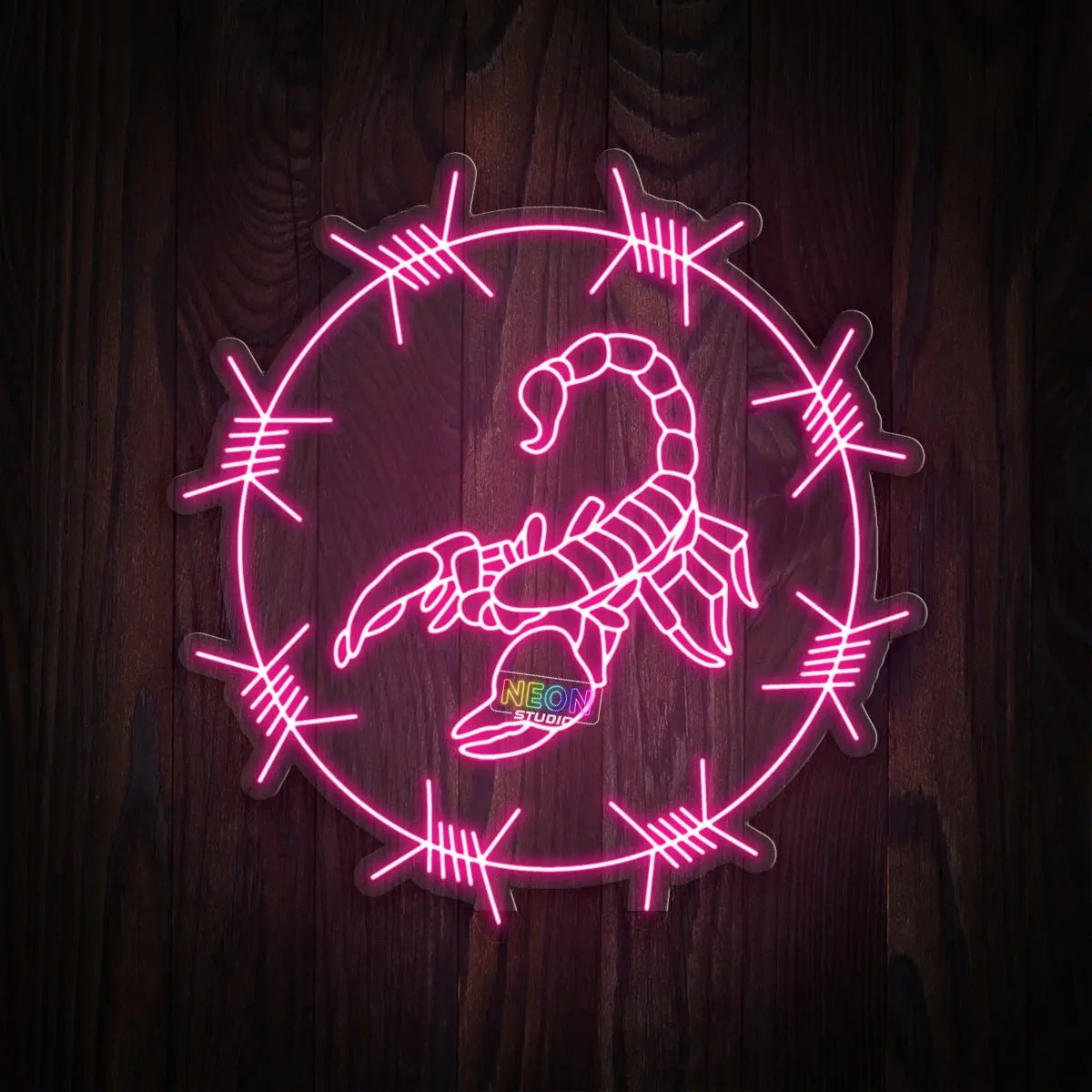 Deadly Scorpion in Barbed Wire neon sign