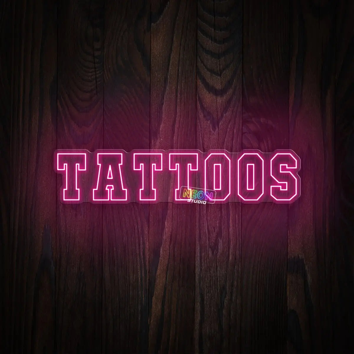 Double line "Tattoos" Text neon sign