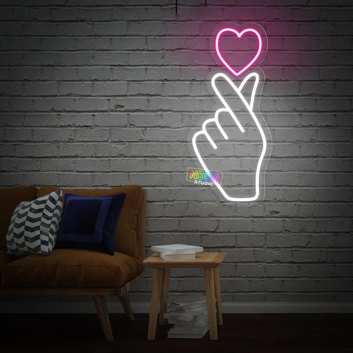 Finger Heart neon sign