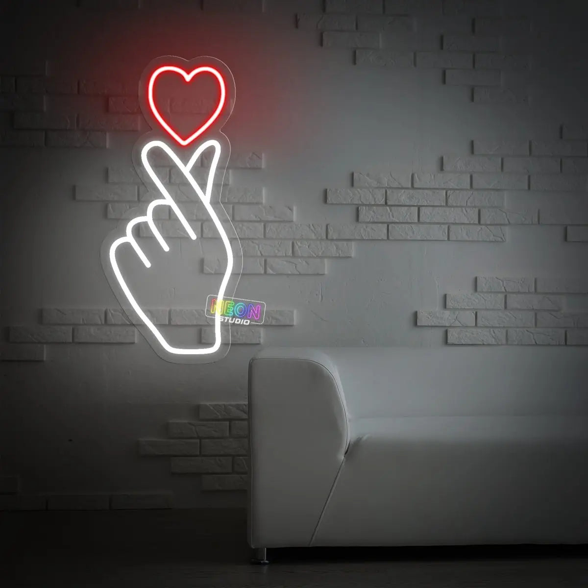 Finger Heart neon sign