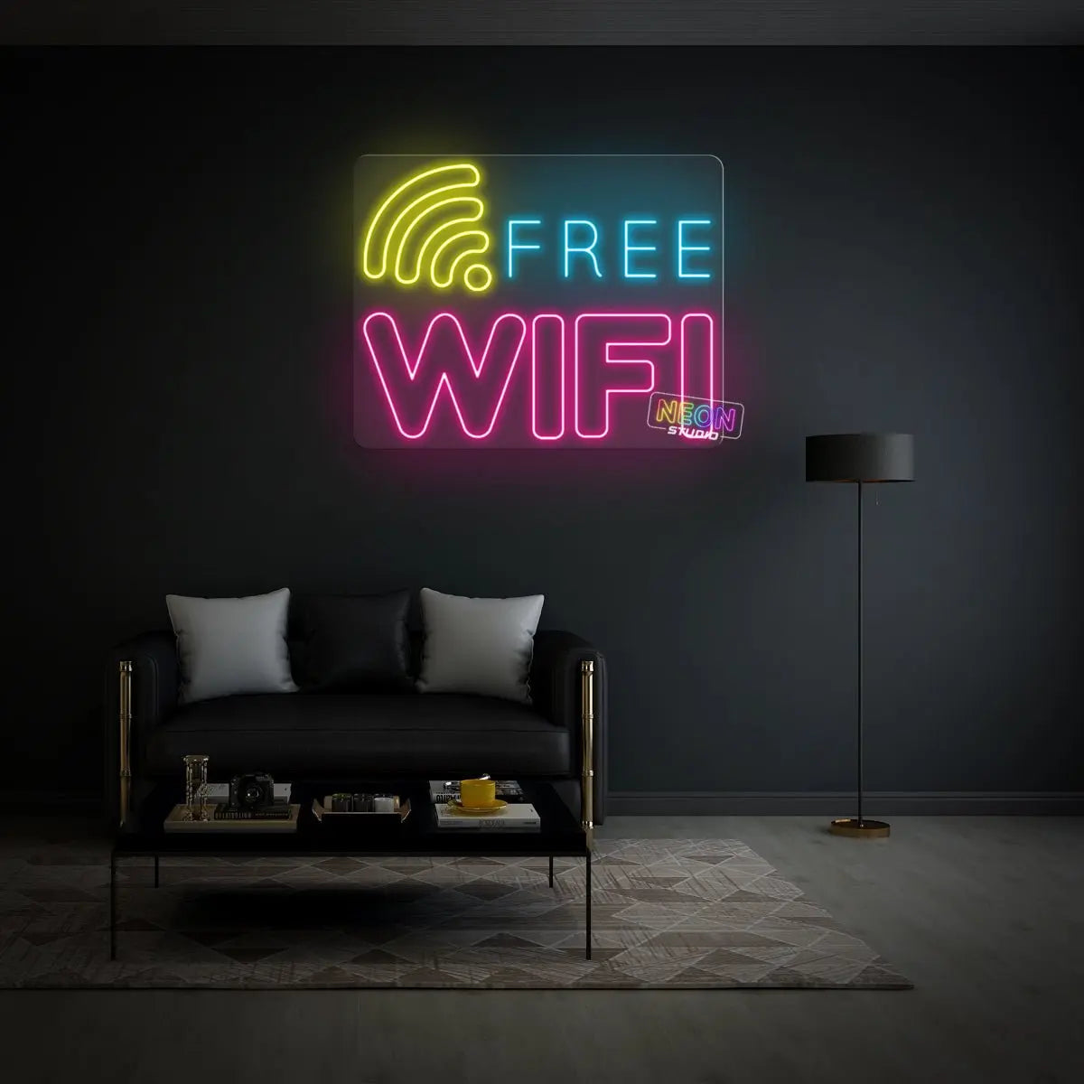 Free Wifi neon sign