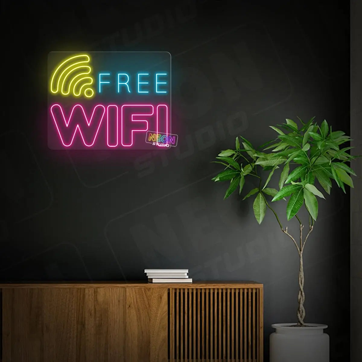 Free Wifi neon sign