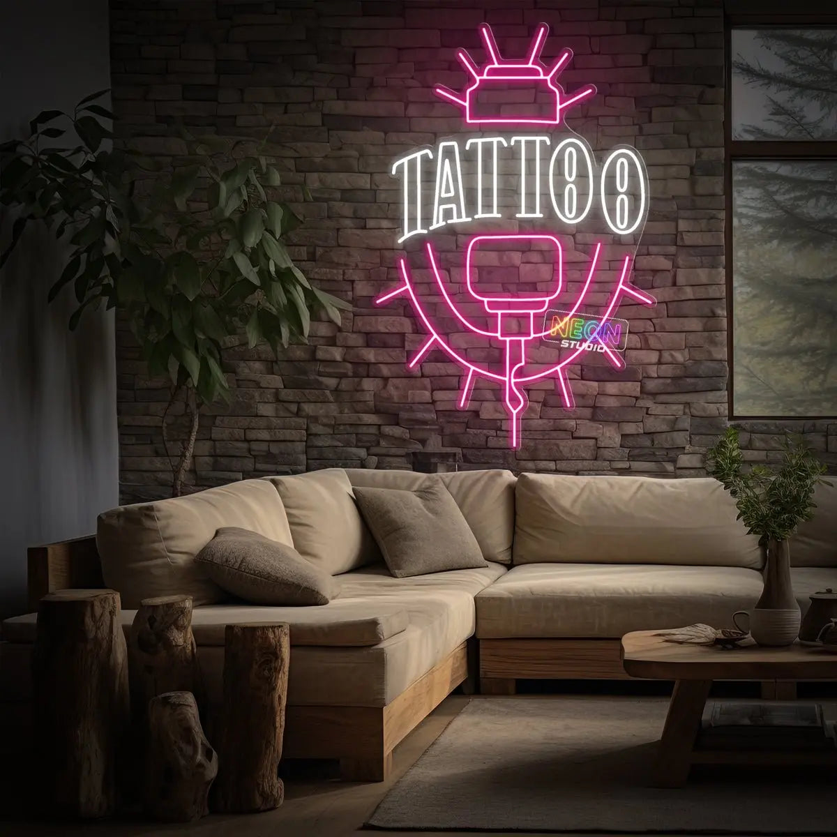 Glowing Tattoo Pen & Text neon sign