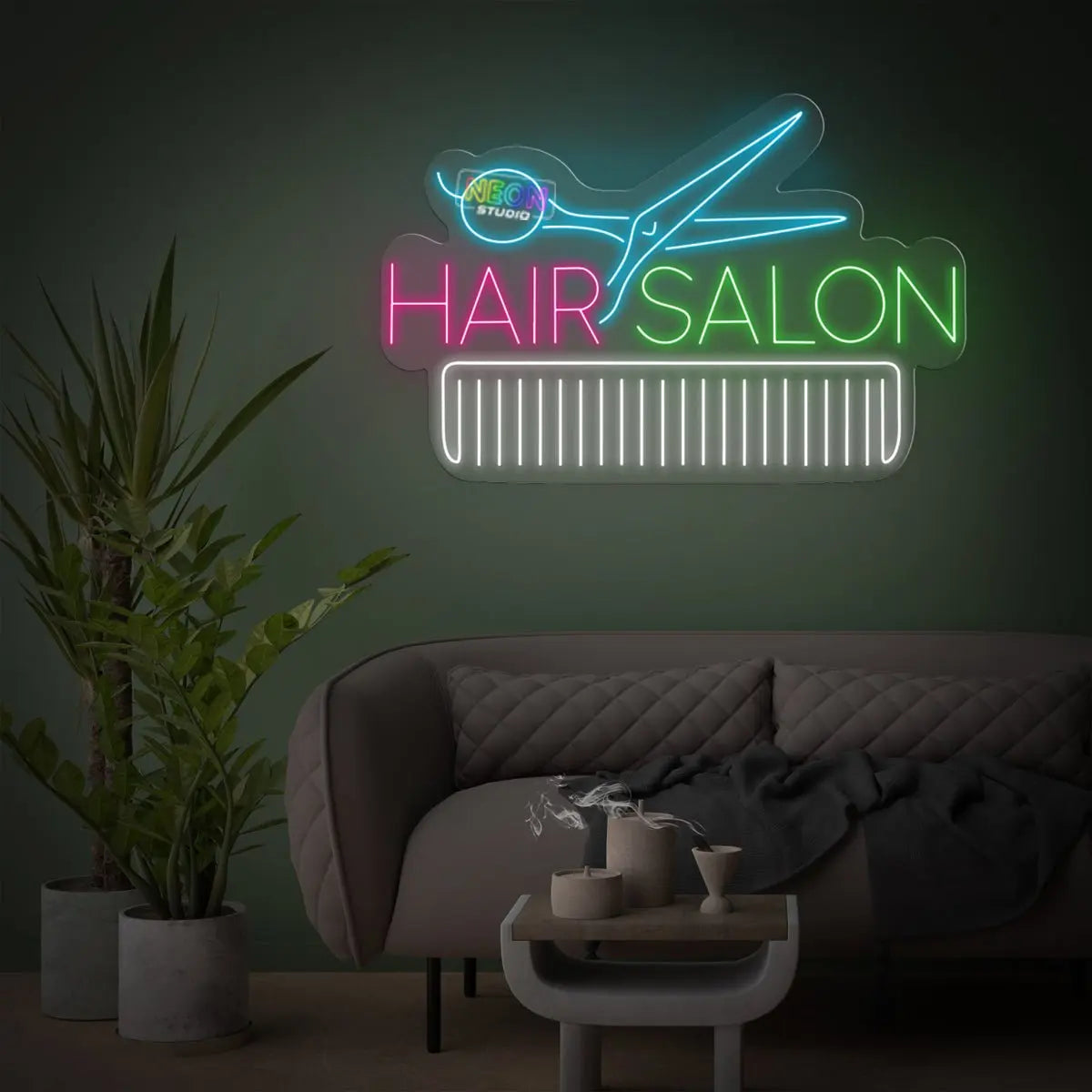 Hair salon 2 neon sign