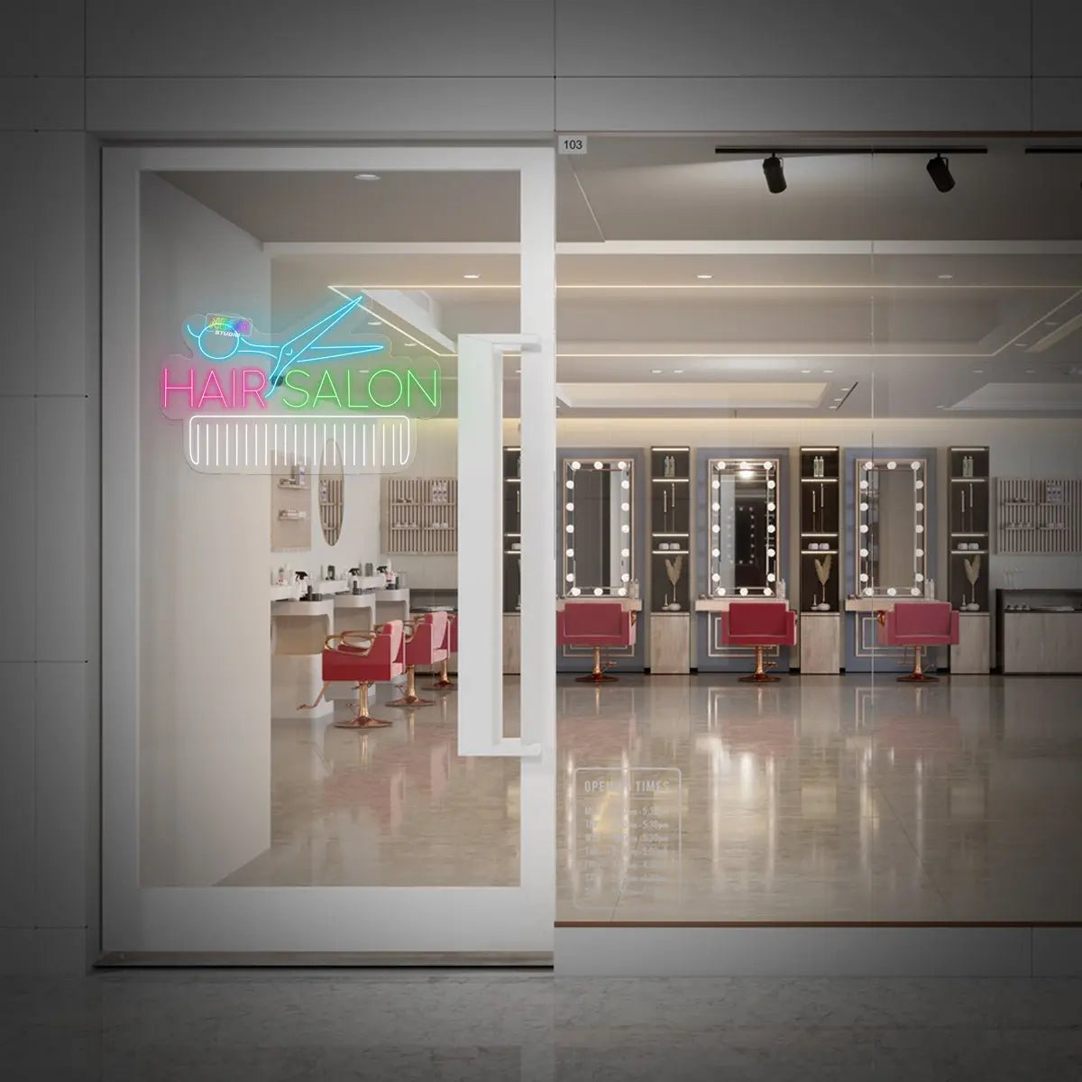 Hair salon 2 neon sign