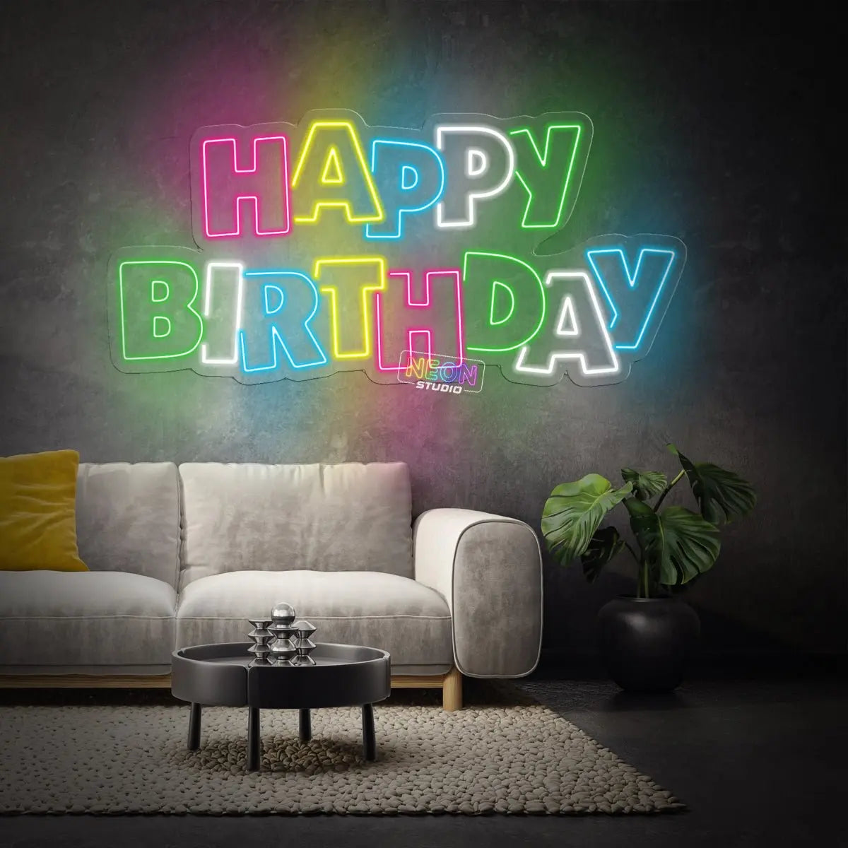 Happy Birthday neon sign