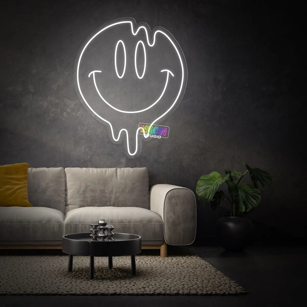 Happy Emoji neon sign