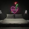 Heart and Flower neon sign