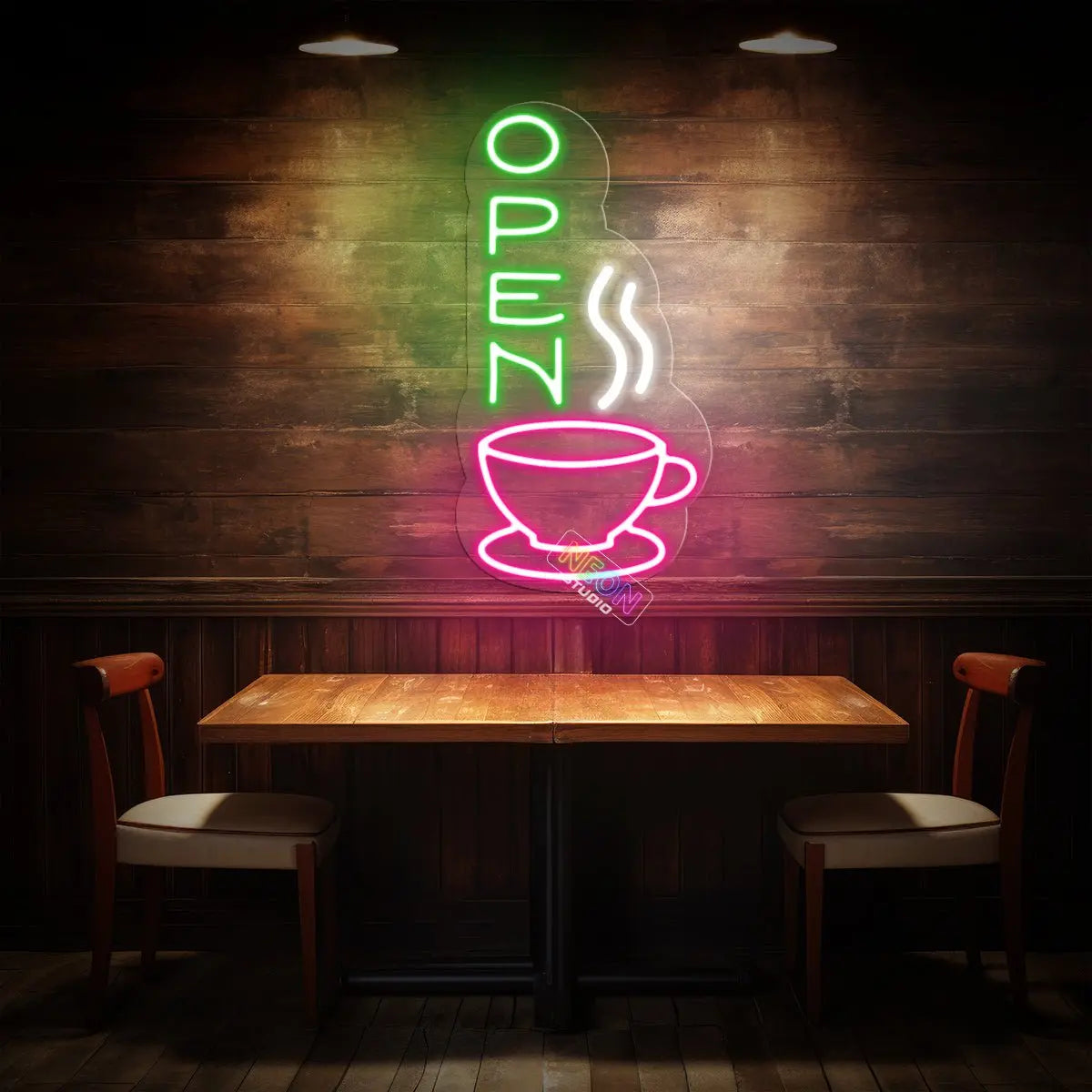 Open Coffee neon sign
