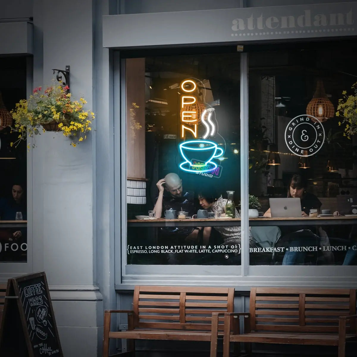 Open Coffee neon sign