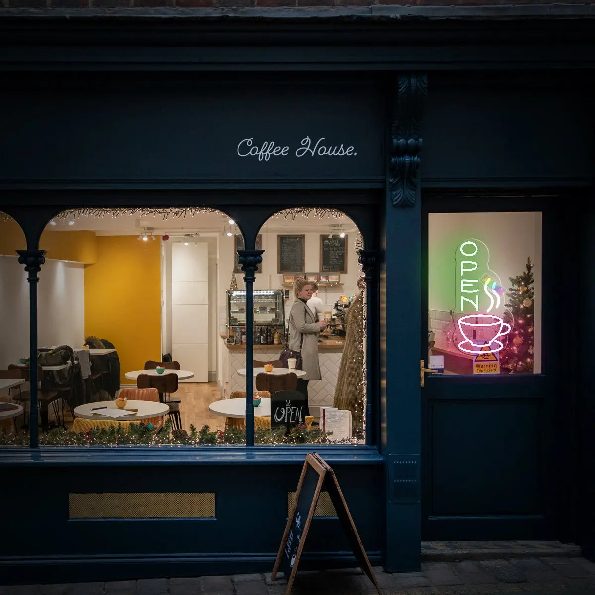 Open Coffee neon sign