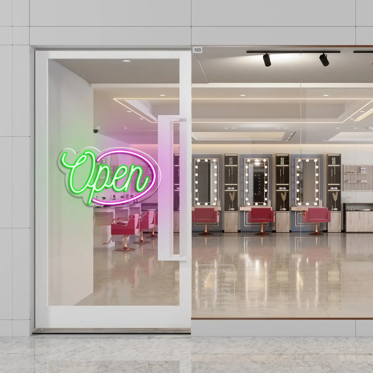 Open Sign Cut to Shape neon sign