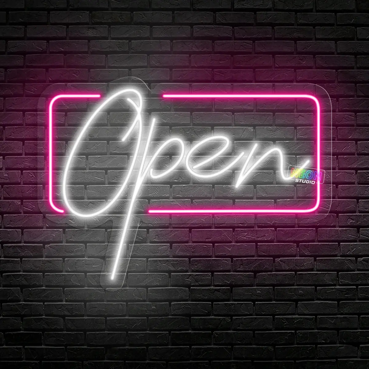 Open Sign Rectangle Shape neon sign