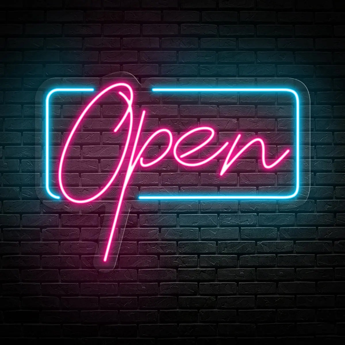 Open Sign Rectangle Shape neon sign