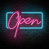 Open Sign Rectangle Shape neon sign