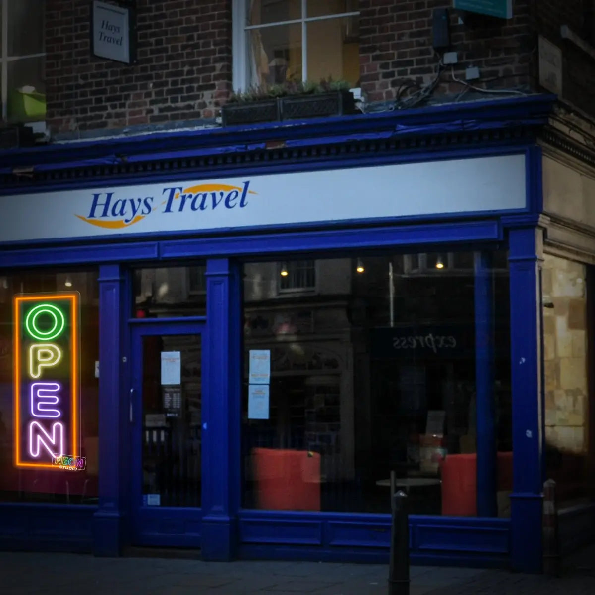 Open Sign Vertical Rectangle neon sign