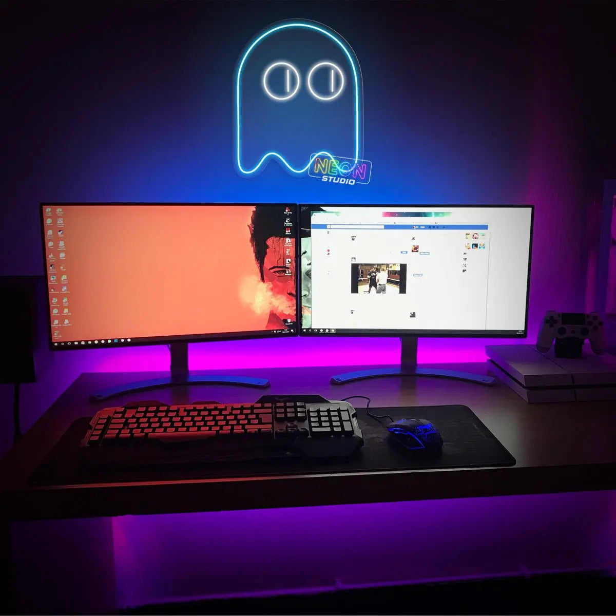 Pac Man Ghost neon sign