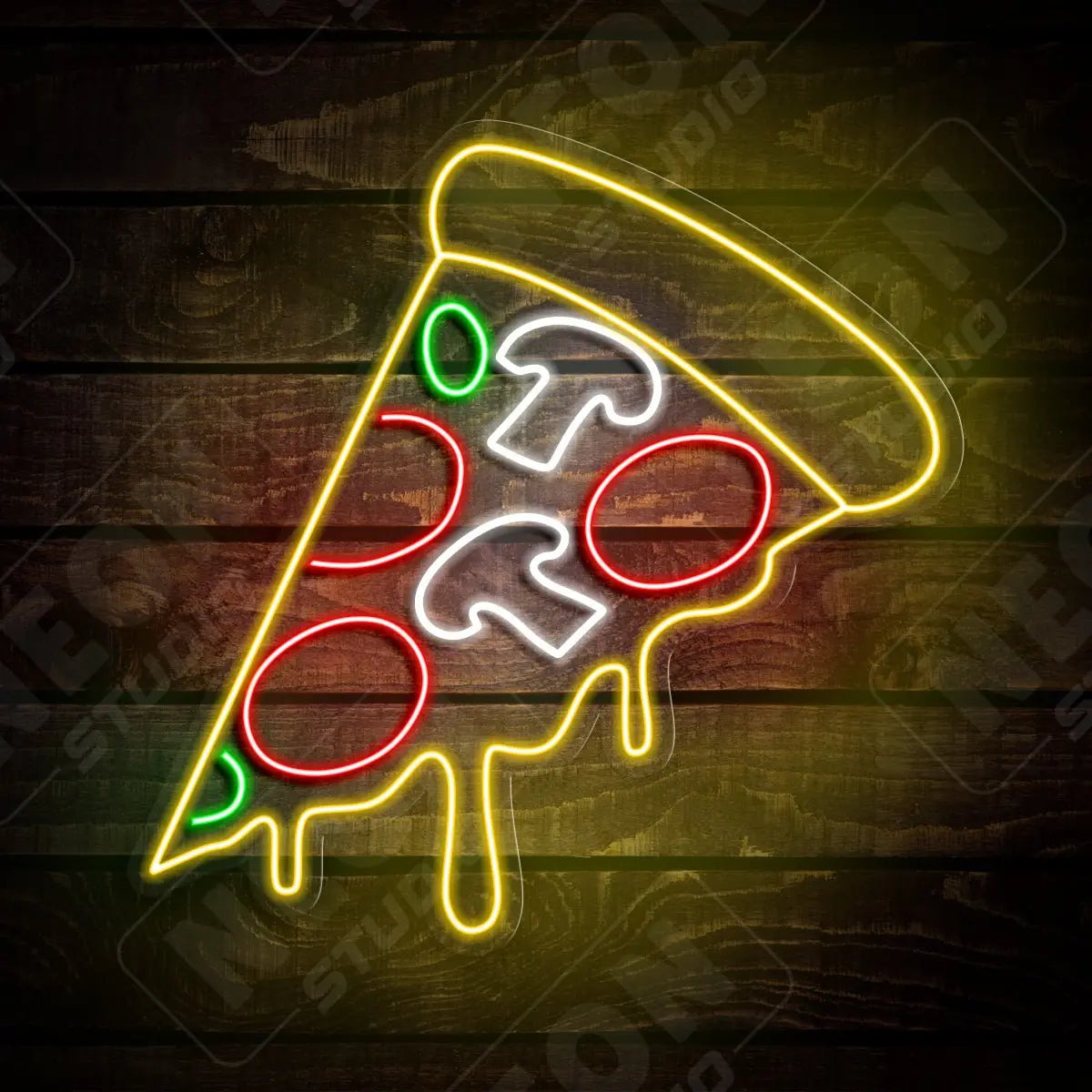 Pizza slice neon sign