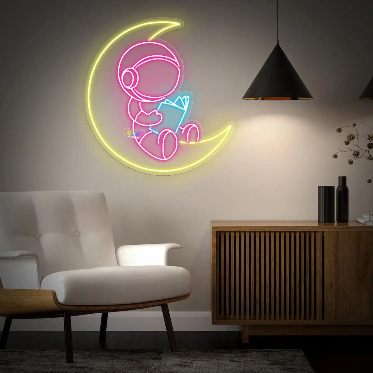 Reading book neon sign