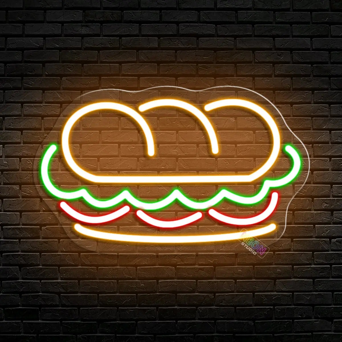 Salami sandwich neon sign