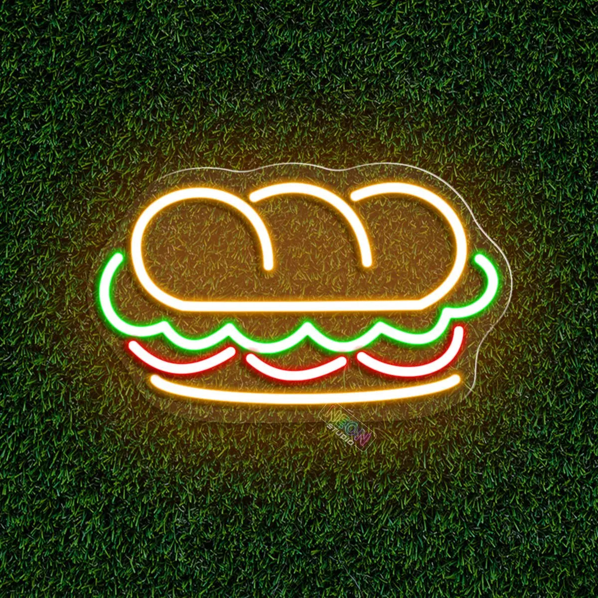 Salami sandwich neon sign
