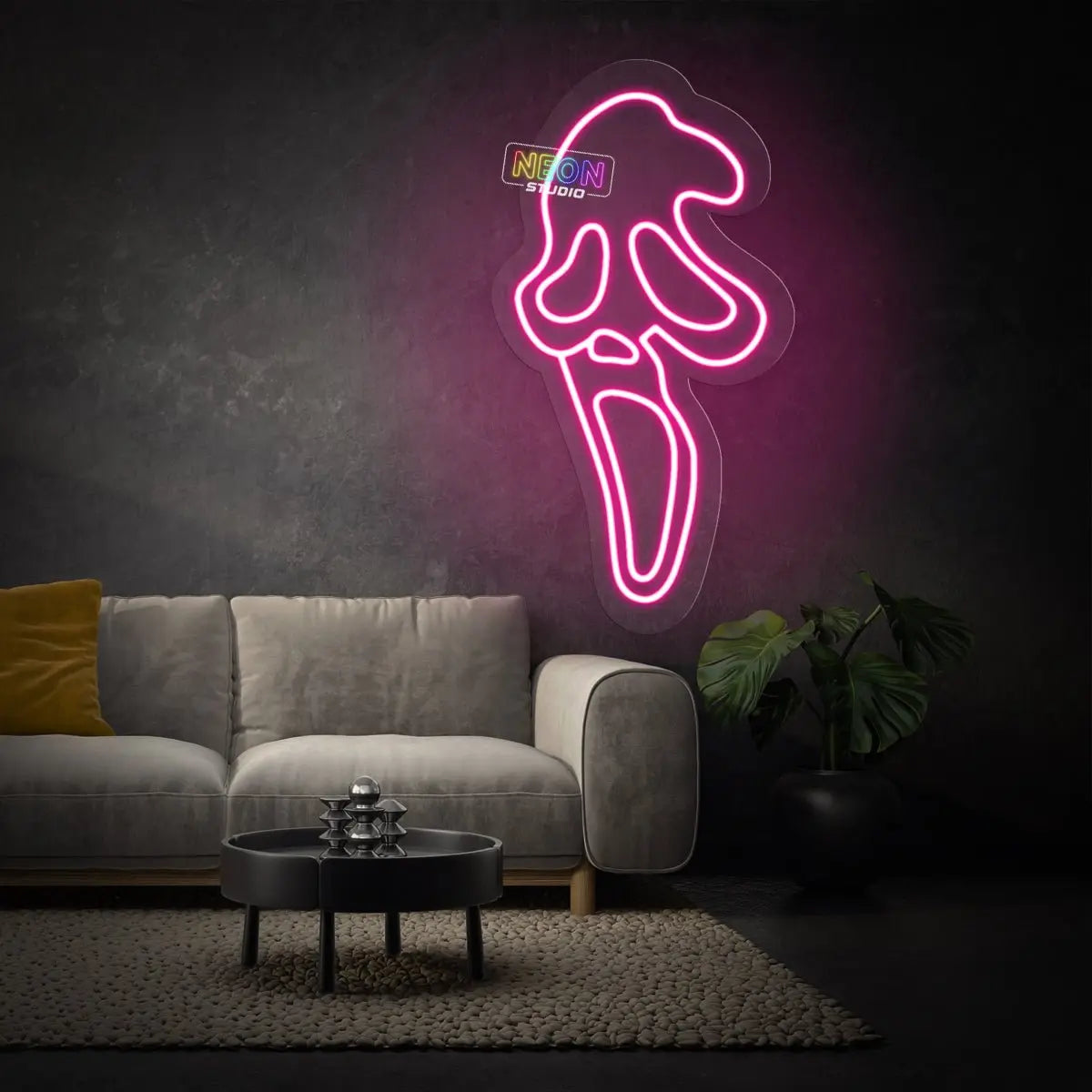 Scary Face neon sign