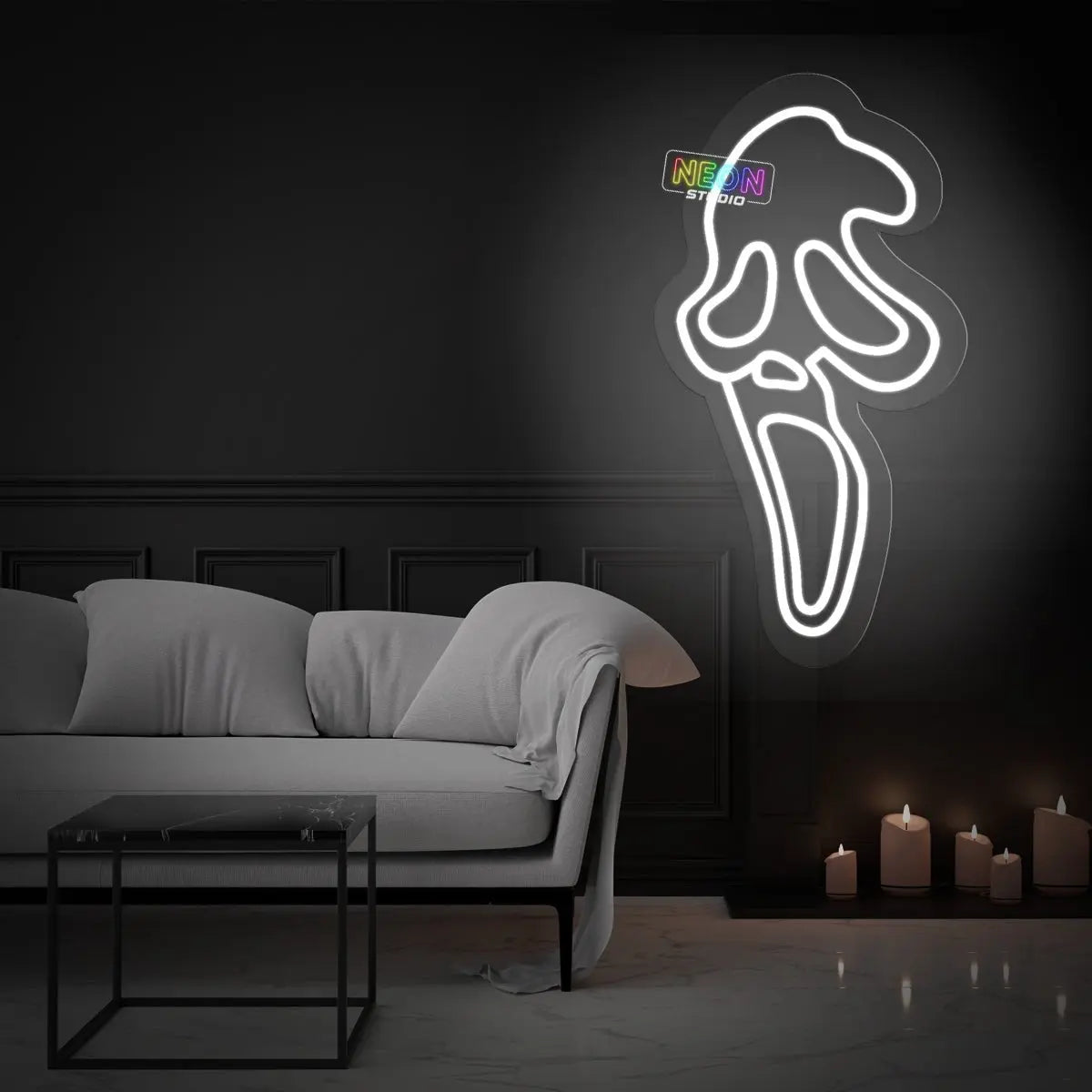 Scary Face neon sign