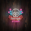 Skull & Flower Tattoo Studio neon sign