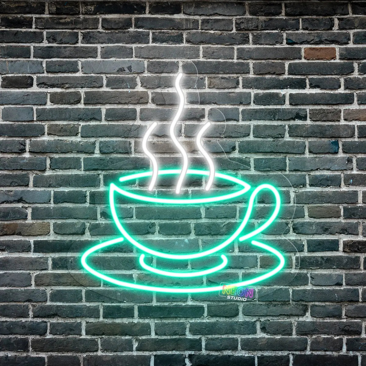 Steaming Hot Cup of Coffee neon sign