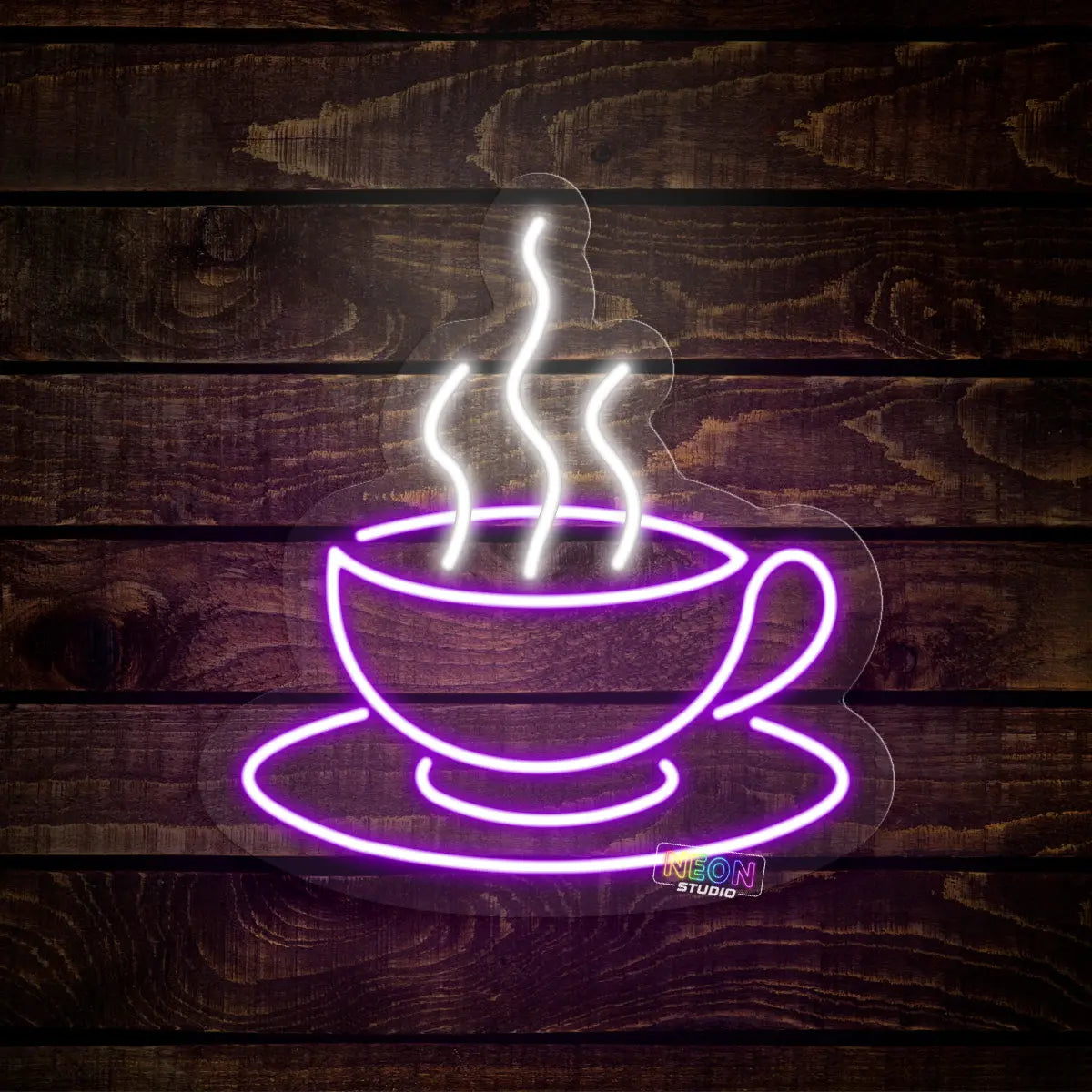 Steaming Hot Cup of Coffee neon sign
